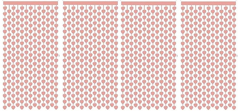 WOLFANO WOLFANO 4 Pieces Special Party Rose Gold Curtains Heart Decorations Items Backdrop Curtains for Photo Booth for Birthday Bachelorette Celebrations 