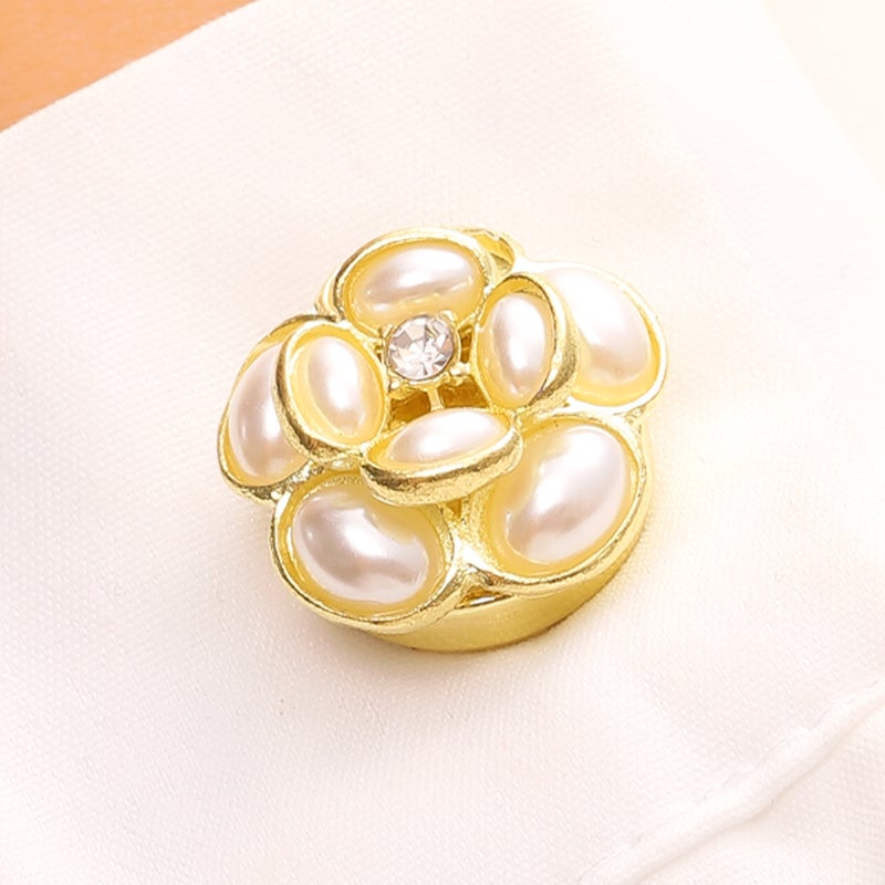 ofeankri European and American Fashion Shirt Buttons, Retro Foldable Button Cover for Collar and Cuff Decoration - Image 3