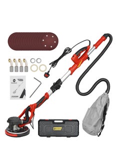 GearZone GearZone 800W Drywall Sander, Electric Drywall Sander with Vacuum Dust Collection, LED Light, Variable Speed 800-1800RPM, Foldable & Extendable Handle, 50pcs Sandpaper-Red  - Image 1