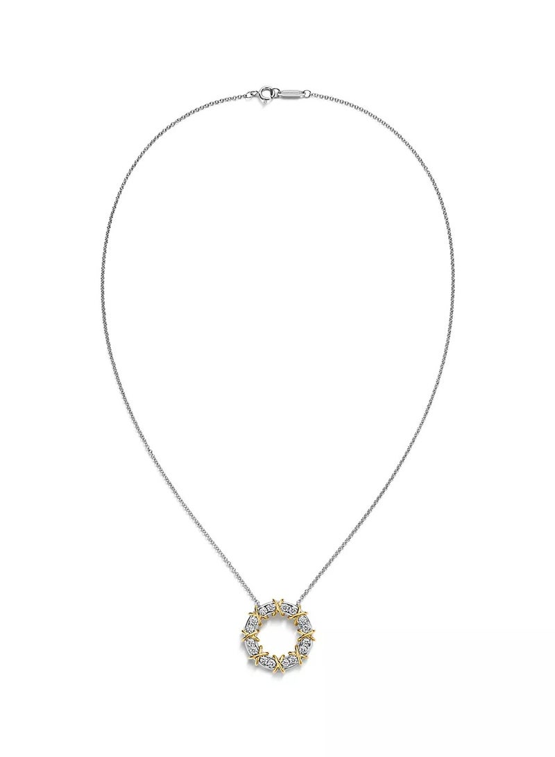 Tiffany & Co. Tiffany Sixteen Stone Circle Pendant in Gold with Diamonds  - Image 4