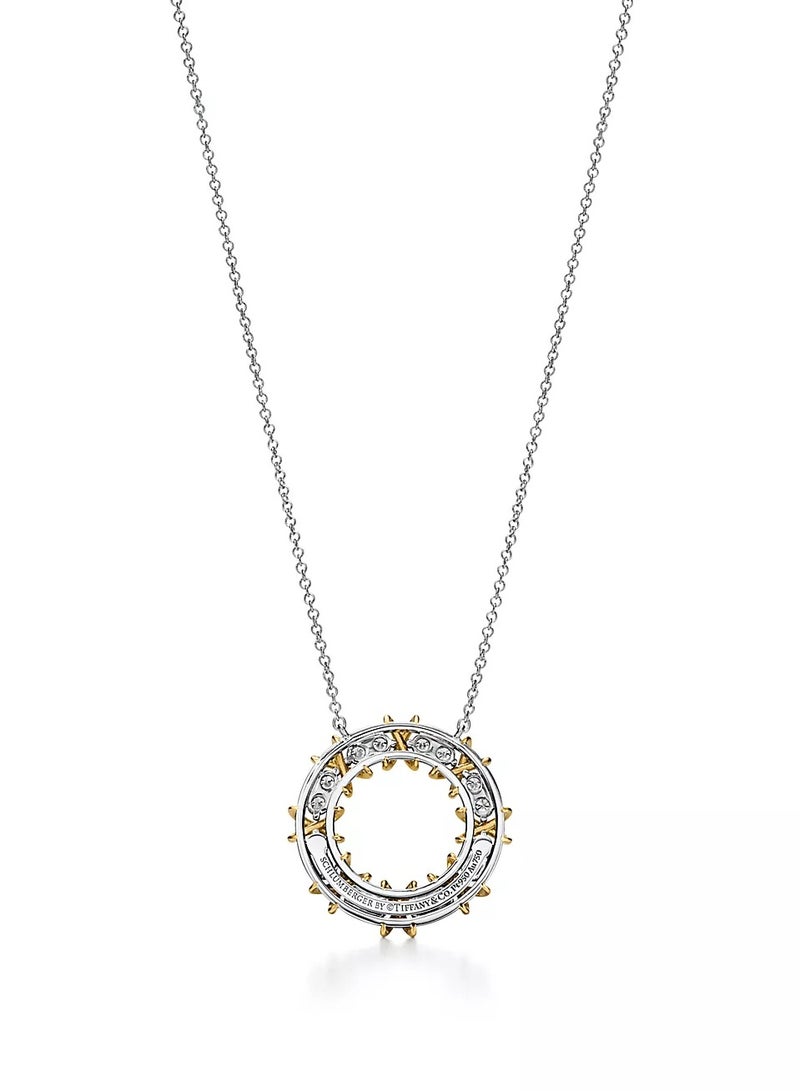 Tiffany & Co. Tiffany Sixteen Stone Circle Pendant in Gold with Diamonds  - Image 3