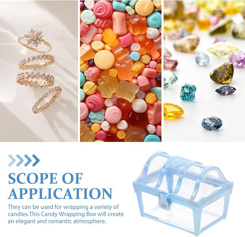 IDEANATEGRATE 12pcs Pearl Color Chest Candy Boxes Plastic Party Favor Treat Holders Portable Chocolate Wrapping Boxes for Pirate Birthday Decorations - Image 3