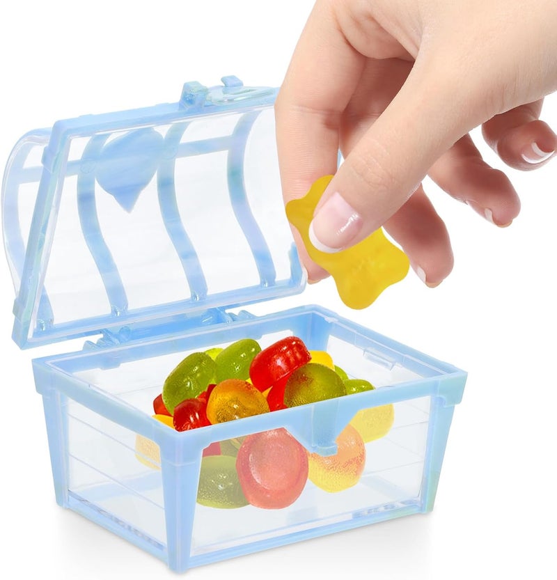 IDEANATEGRATE 12pcs Pearl Color Chest Candy Boxes Plastic Party Favor Treat Holders Portable Chocolate Wrapping Boxes for Pirate Birthday Decorations - Image 4