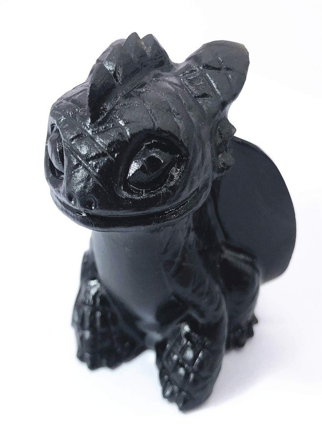 Anlingem 2″ Healing Crystals and Stones Reiki Skull Toothless Figurine Statue Animal Sculptures Hand Carved Fly Dragon Crystal for Birthday Festival Gifts Home Decor - Image 1