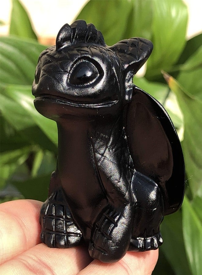 Anlingem 2″ Healing Crystals and Stones Reiki Skull Toothless Figurine Statue Animal Sculptures Hand Carved Fly Dragon Crystal for Birthday Festival Gifts Home Decor - Image 3