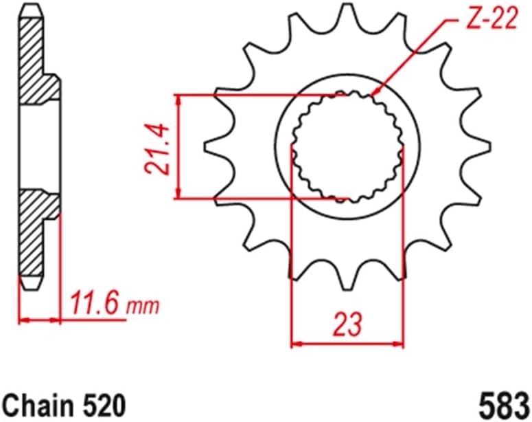 Wivplex 520 Motorcycle Front Sprocket 14T - Image 2