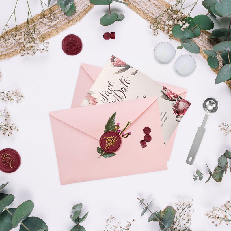 Yoption Thank You Wax Seal Stamp, Vintage Sealing Wax Stamp for Wedding Party Invitations Envelopes Gift Wrapping - Image 4