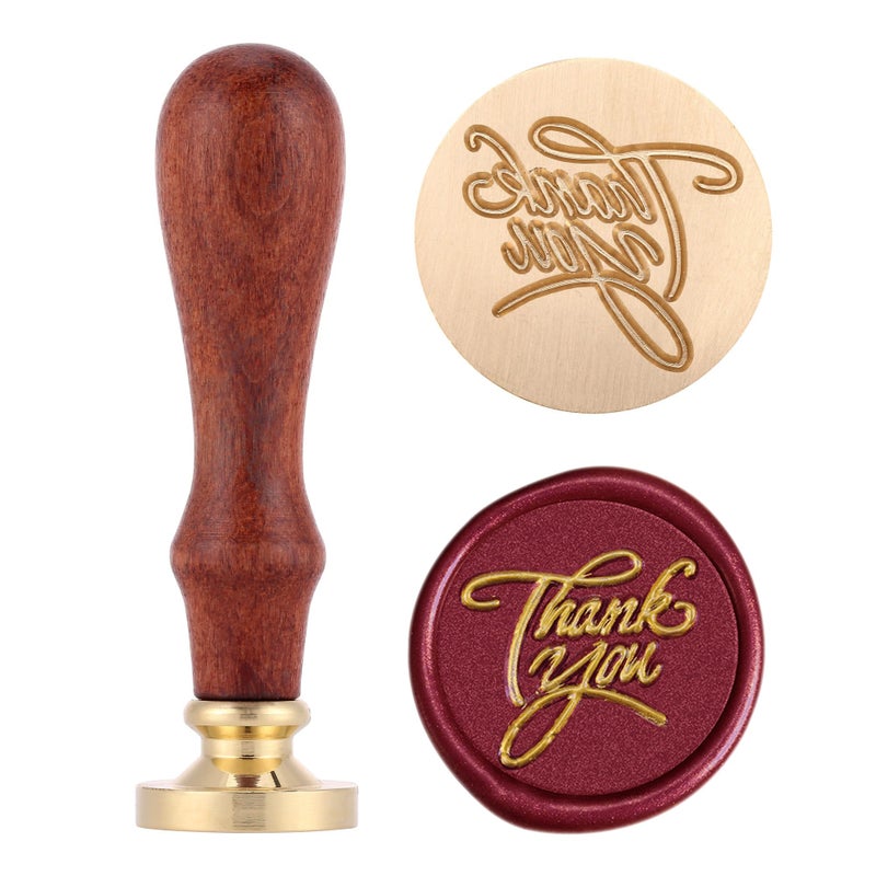 Yoption Thank You Wax Seal Stamp, Vintage Sealing Wax Stamp for Wedding Party Invitations Envelopes Gift Wrapping - Image 1
