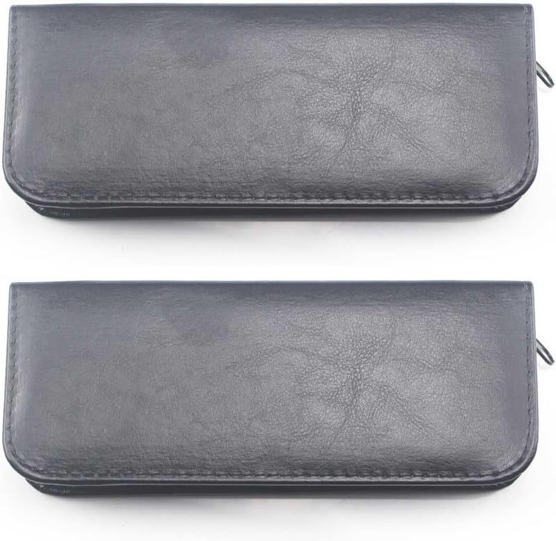 Teensery 2 Pcs Salon Scissors Storage Bag Leather Shear Zipper Pouch Portable Hair Stylist Scissors Holder Barber Hairdressing Tools Case Organizer Can Hold 2 Scissors