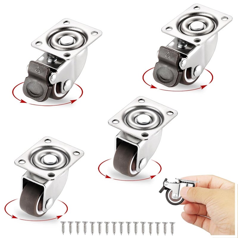 BOSNEY Galaxy Hardwares Caster Wheel Locking 360 Degree Top Plate For Furniture With 100 kg Load Capacity Furniture moving wheel roller - Image 1