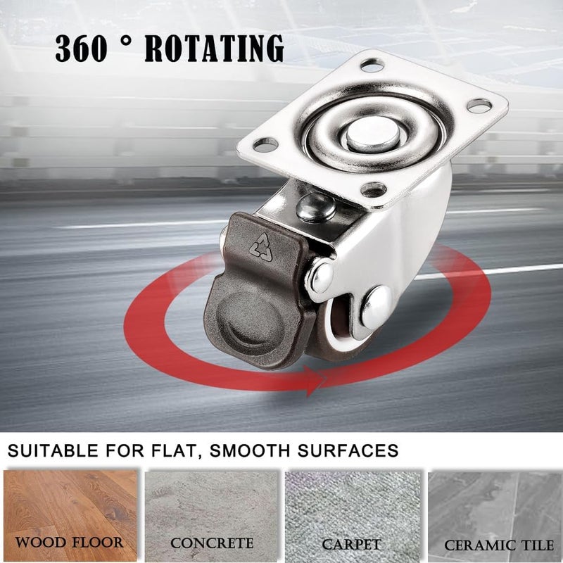 BOSNEY Galaxy Hardwares Caster Wheel Locking 360 Degree Top Plate For Furniture With 100 kg Load Capacity Furniture moving wheel roller - Image 5