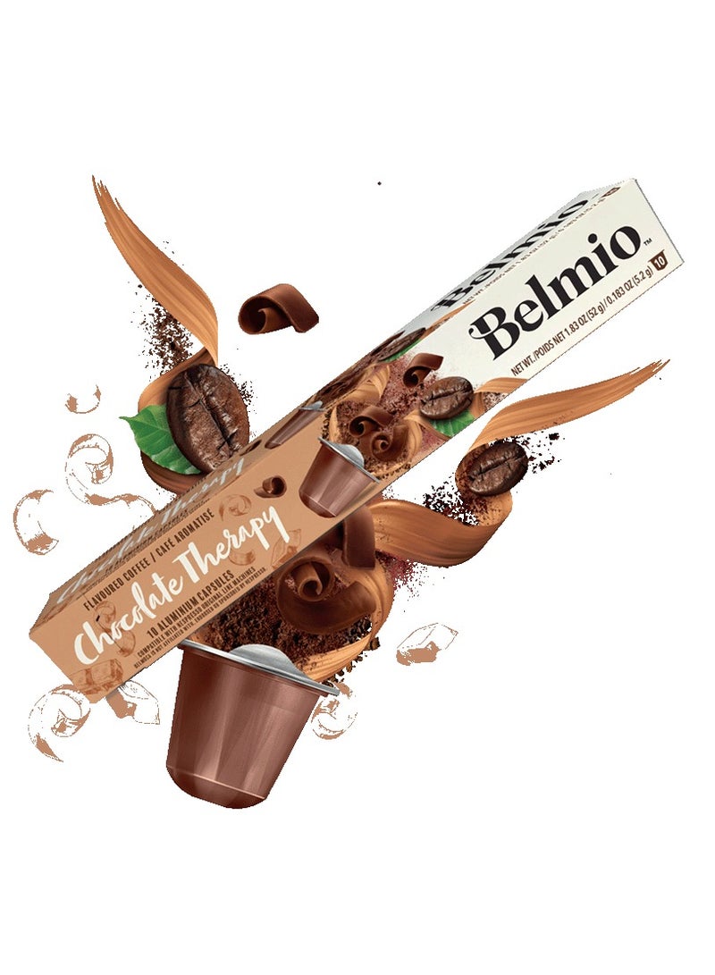 Belmio Chocolate Therapy Coffee Capsules, Intensity 6, Compatible with Nespresso Machine, 10 Capsules in 1 Sleeve - Image 1