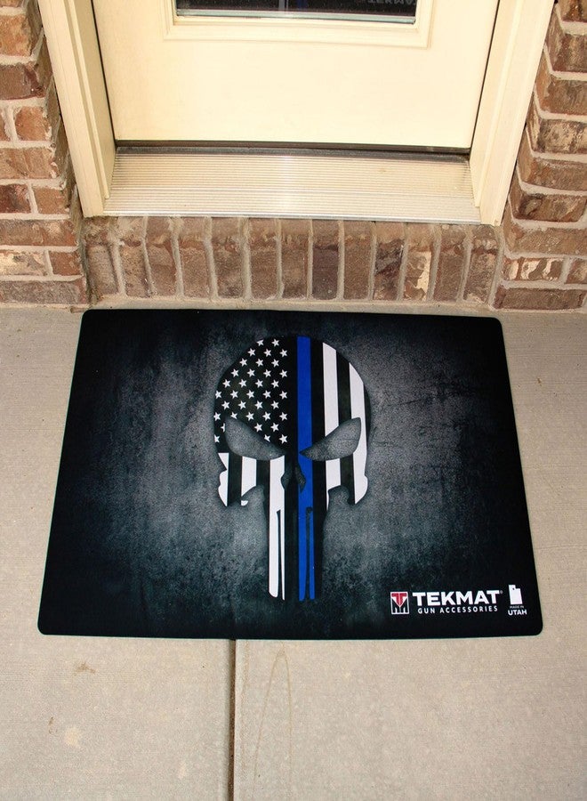 TekMat Ultra Punisher 25" x 42" x 1/4" Thick Doormat - Durable Outdoor Indoor Entrance Waterproof Washable Non-Slip Vulcanize Rubber Door Mat, Punisher Blueline - Image 5