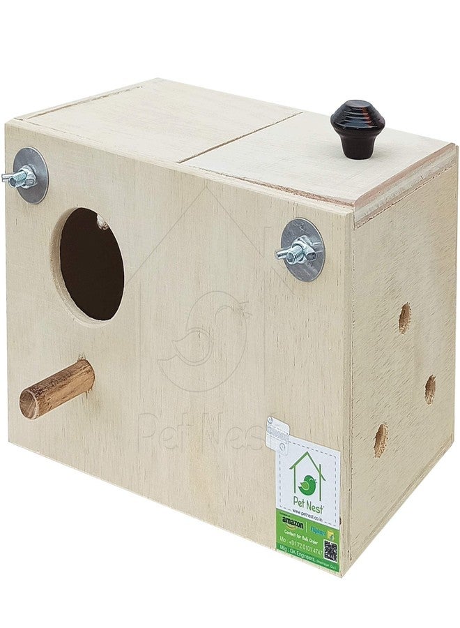 صندوق تعشيش قياسي من بيت نيست للببغاوات وطيور الحب - Image 2
