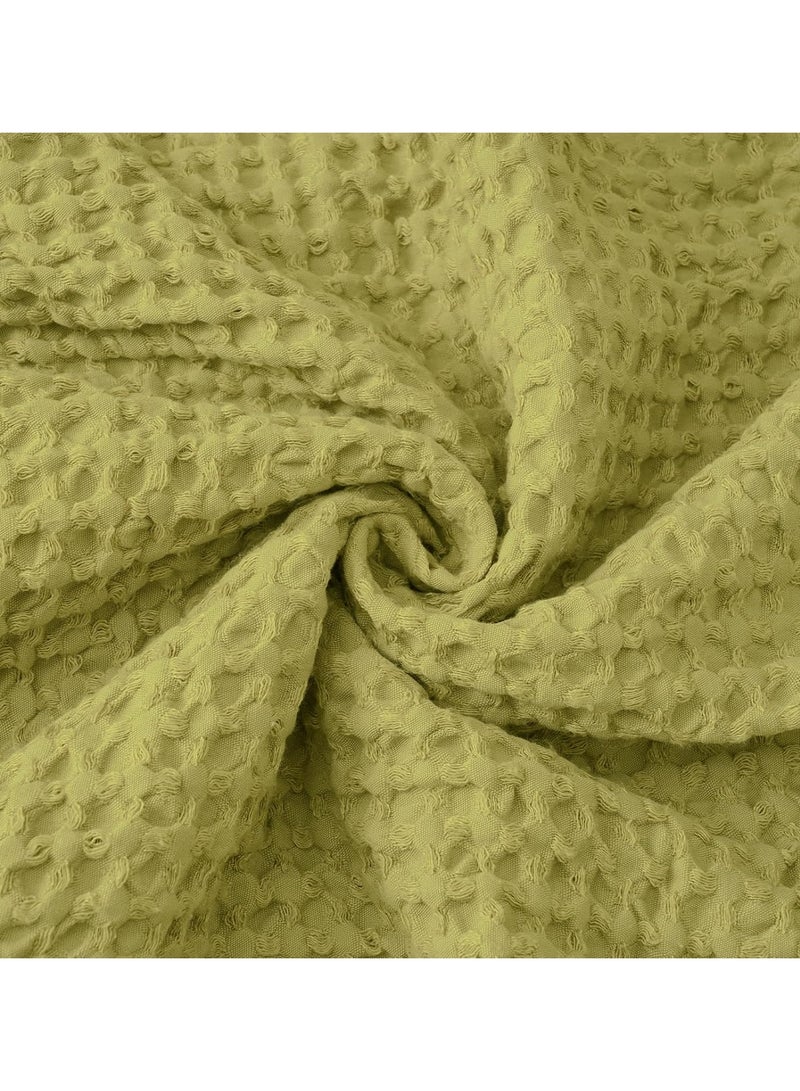 كوتن فايبس كوتون فايبس - ملاءة سرير مزدوجة 220×200 سم لون أخضر زيتوني - Image 1