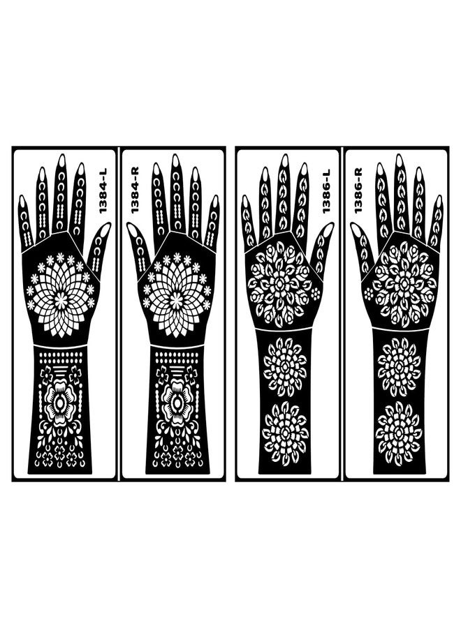 ORDERSHOCK Instant Festival Ready Mehndi Stencil Sticker Beautiful Floral Pattern For Back Hand 2 Pack Of Combo - Image 2