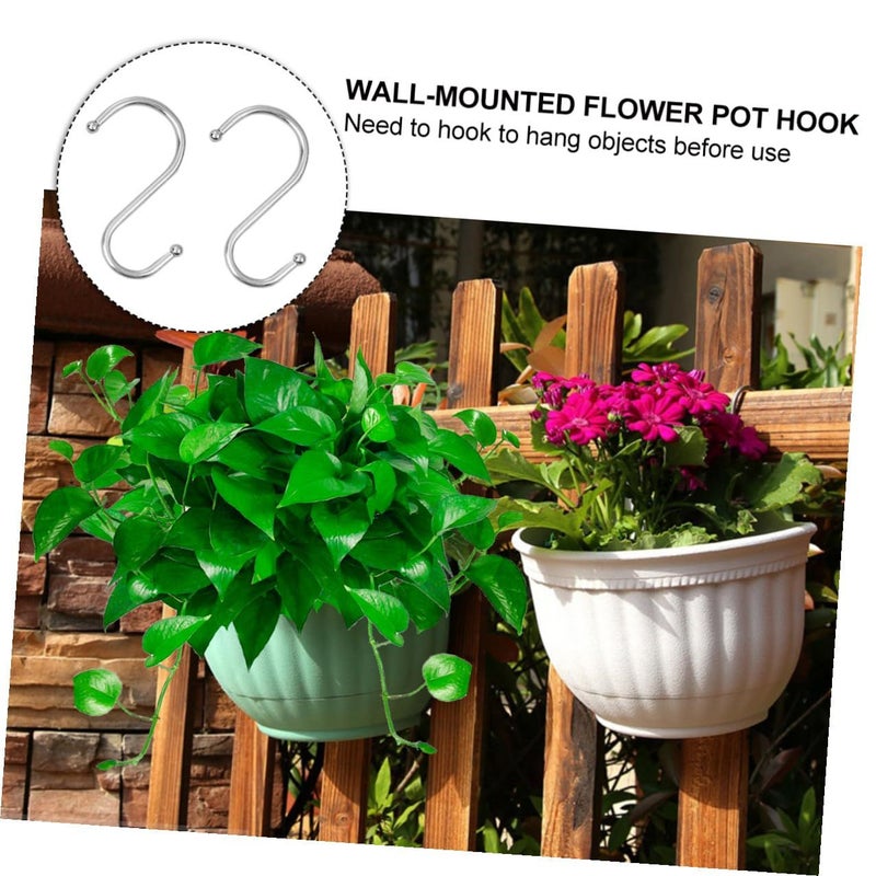 Indoor Outdoor Wall Hanging Planter Half Round Flower Pot Plastic Imitation Leather Small 13x18cm For Balcony Garden - Image 4