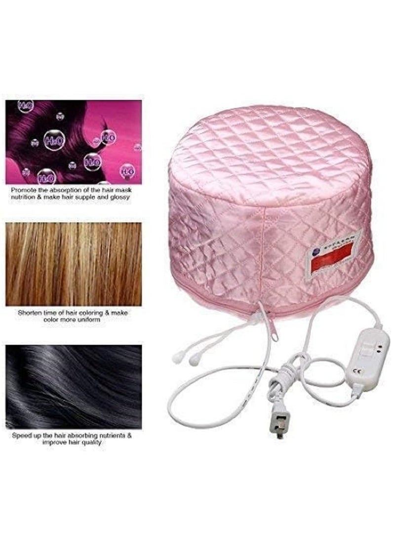 Generic Thermal Hair Spa Cap for Nourishing & Heating | Spa Cap Steamer Hot Cap for Hair Care, Beauty Steamer, Portable Hair Steam Cap (Pink)  - Image 5