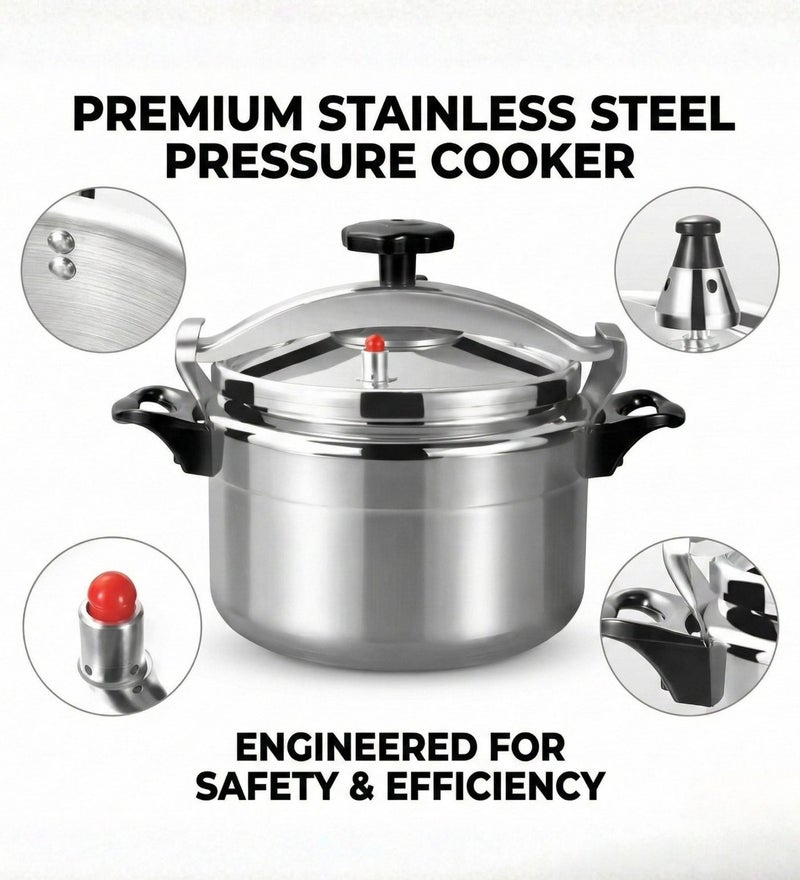 Premium Aluminum Pressure Cooker, 3L Capacity - Rapid Cooking Pot with Advanced Safety System, Even Heat Distribution & Heat-Resistant Handles - Silver - Image 3