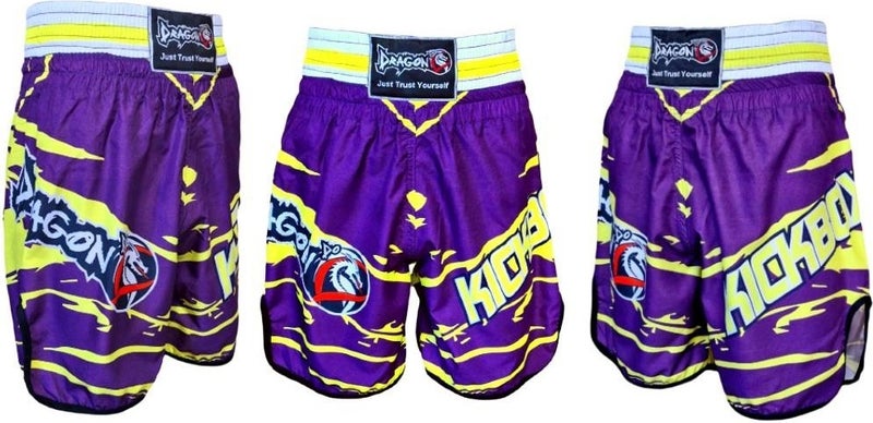 Dragondo KB246 Kickboxing Shorts Kickboxing Training Shorts Digital Printed Neon Shorts
