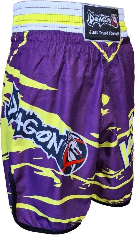 Dragondo KB246 Kickboxing Shorts Kickboxing Training Shorts Digital Printed Neon Shorts