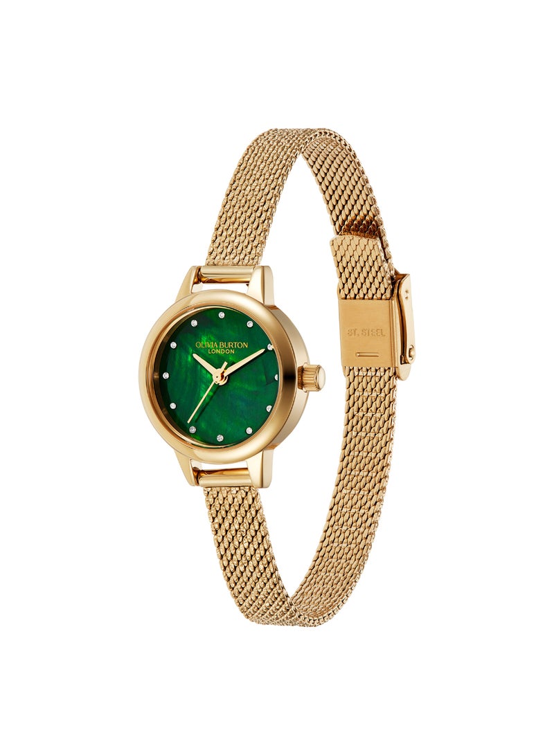 OLIVIA BURTON ROUND ANALOG WOMEN'S GREEN MOTHER OF PEARL CASE WATCH - 24000121 - Image 2