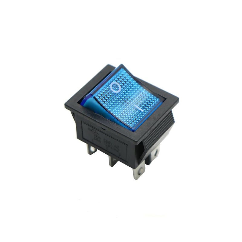 CentIoT - Illuminated Blue Button - KCD4 DPST ON-Off 15A 250V AC / 20A 125V AC 6 Pin 1_Way - Light Rocker Power Switch - for Car Auto Boat Truck (6PIN BLUE) - Image 1