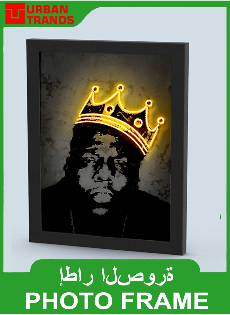 URBANTRANDS - Biggie Neon Wall Decor Poster With Frame Multicolour - Image 1