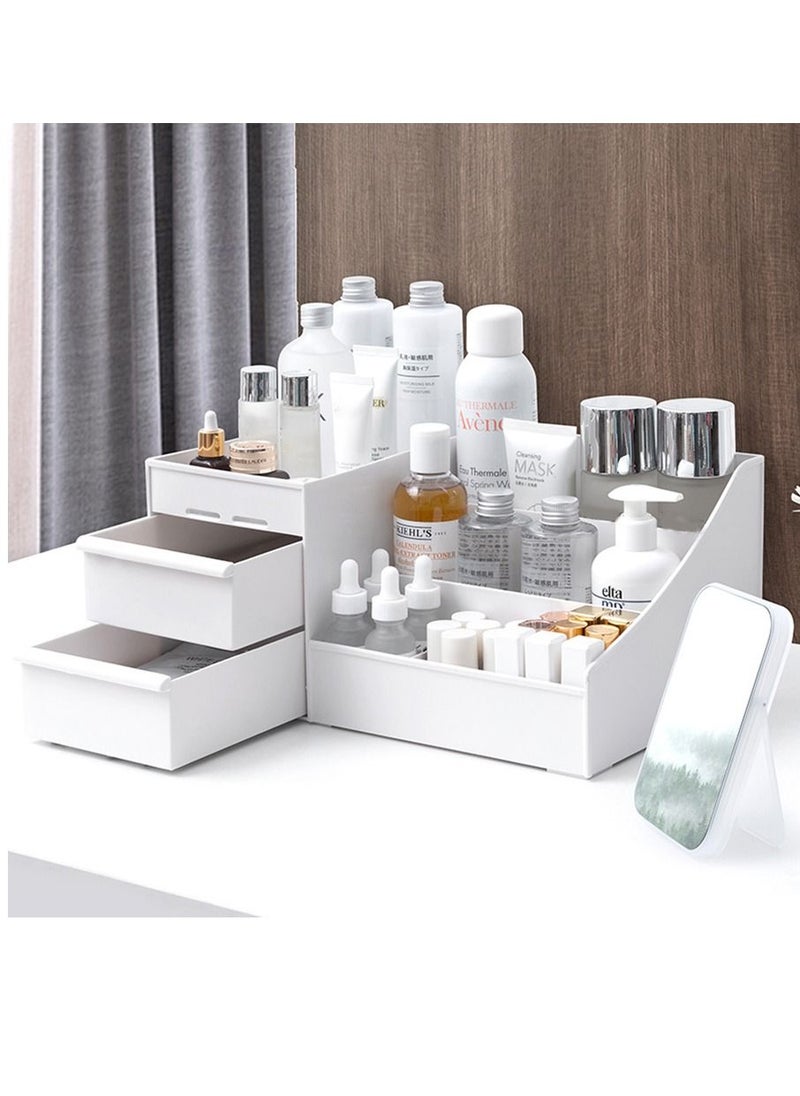 XiuWoo - Multi-functional Desktop Makeup Cosmetic Storage Organizer and Desk Dresser with Drawers for Home, Offices - Image 1