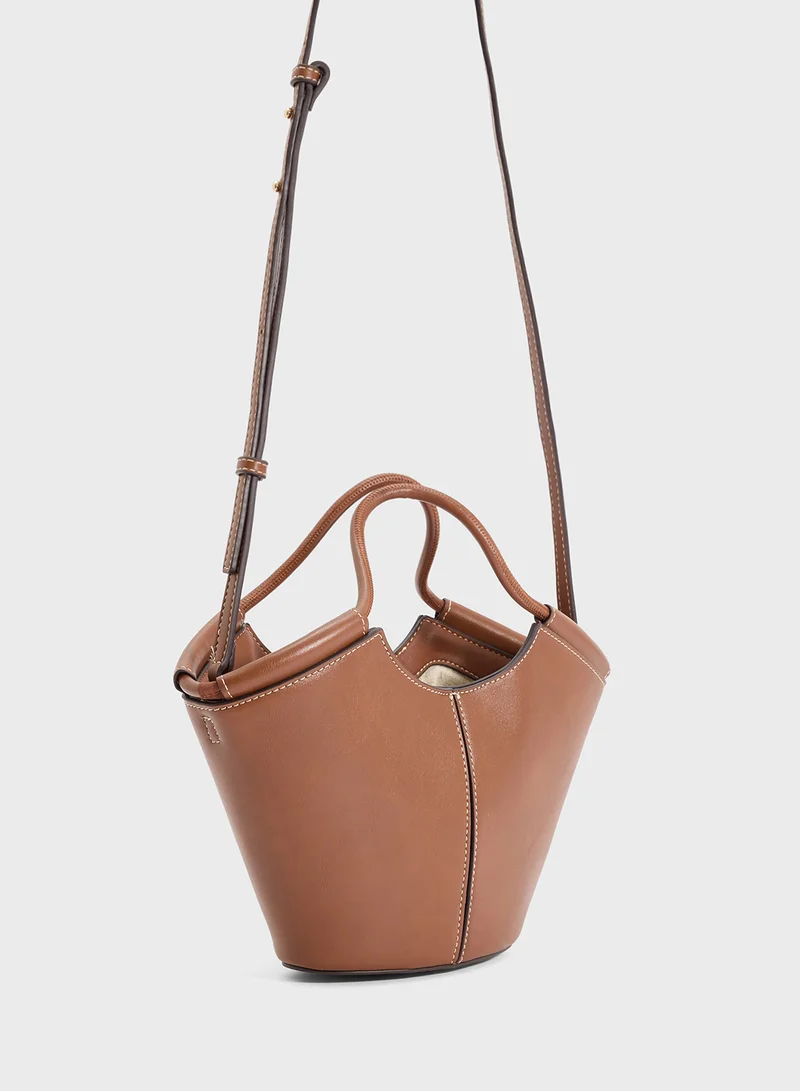 MANGO Mini Shopper-Style Shoulder Bag
