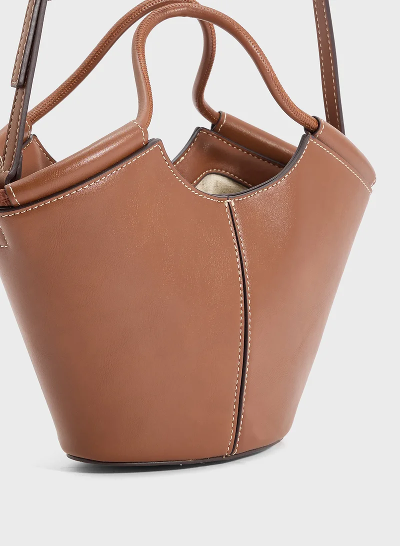 MANGO Mini Shopper-Style Shoulder Bag