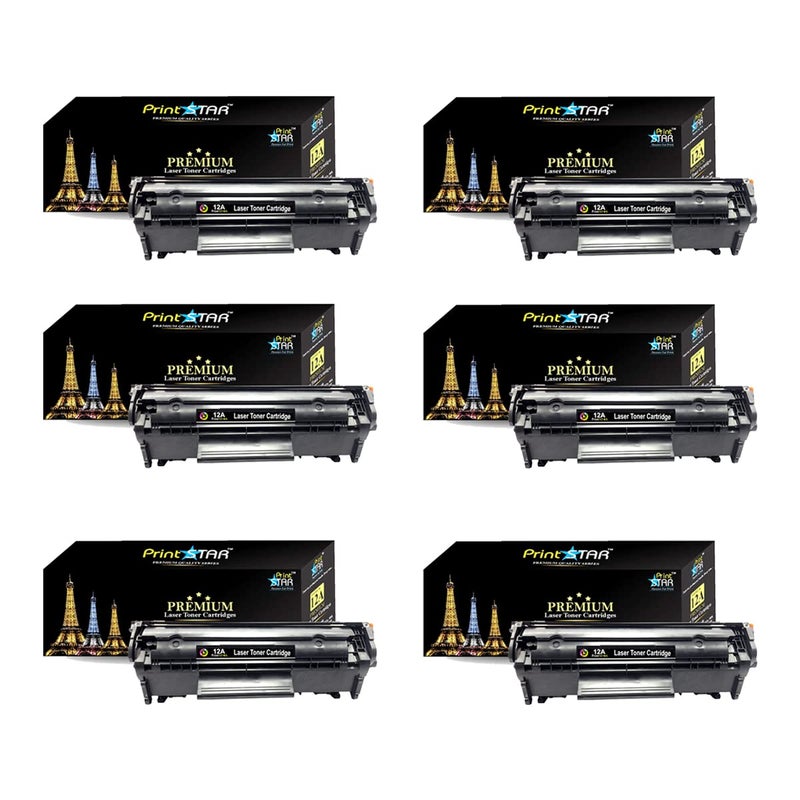 Print Star 12A Toner Cartridge Compatible for HP 12A for HP Laserjet 1010, 1012, 1015, 1018, 1020 Pack of 6 Single Color Toner (Black)| high-Volume Printing | Ideal for Home and Office environments - Image 5
