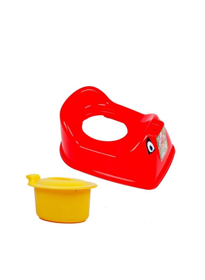 Nabhya Handle Baby Potty Training Seat Chair For Kids Infant Potty Toilet Chair With Removable Tray & Closing Lid (Red) - Image 2