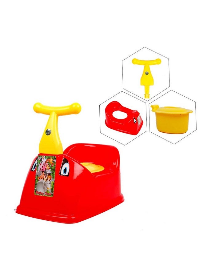 Nabhya Handle Baby Potty Training Seat Chair For Kids Infant Potty Toilet Chair With Removable Tray & Closing Lid (Red) - Image 1