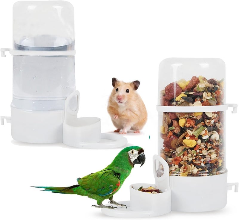 YHCG Practical build 2 Pcs Bird Feeder Water Dispenser, Bird Feeder and Drinker Set, Automatic Bird Feeder for Cage, Hanging Bird Food Bowl, Bird Cage Accessories for Hamsters, Pigeons, Parrot and Small Animal Classic modern blend design - Image 1