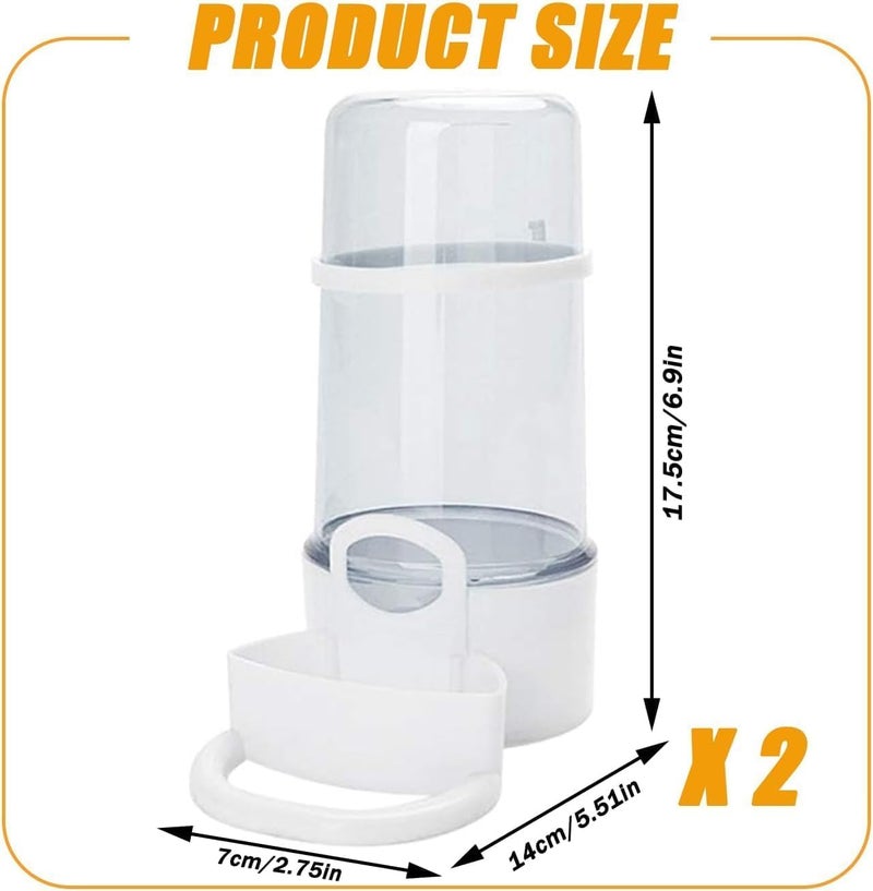 YHCG Practical build 2 Pcs Bird Feeder Water Dispenser, Bird Feeder and Drinker Set, Automatic Bird Feeder for Cage, Hanging Bird Food Bowl, Bird Cage Accessories for Hamsters, Pigeons, Parrot and Small Animal Classic modern blend design - Image 2