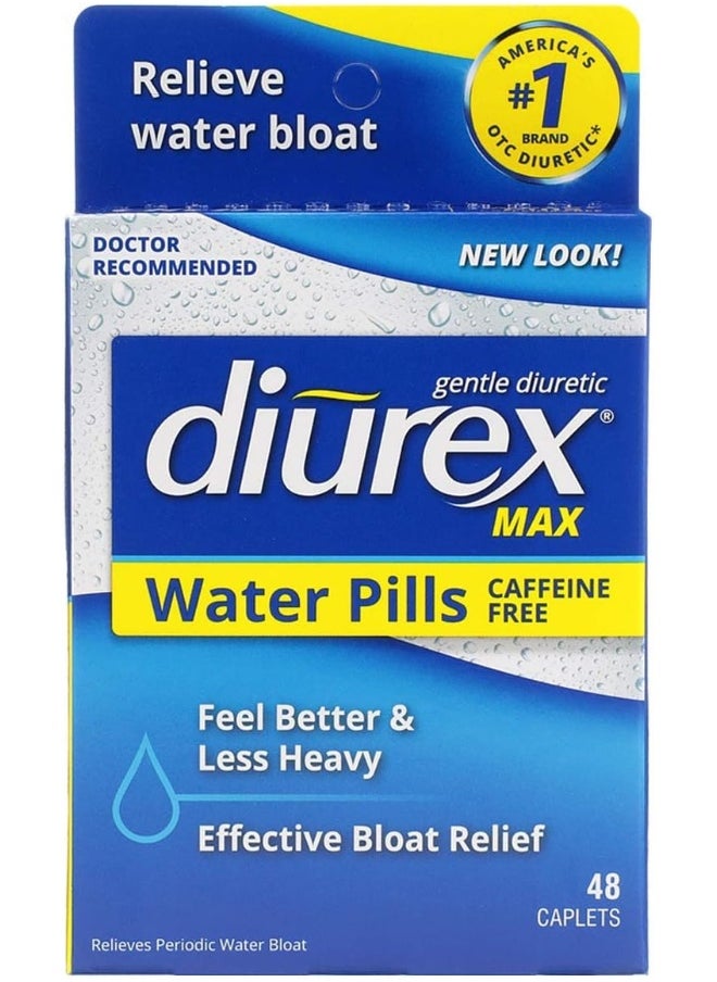 Diurex Max - Maximum Strength Caffeine-Free Diuretic Water Pills - 48 Count  - Image 1
