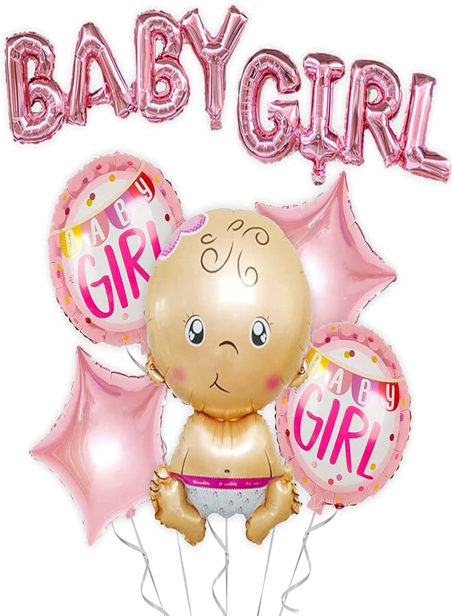 Secret Baby Shower Balloons for Girl Its a Girl Large Decorations and Party Supplies incl Baby Girl Banner Mylar Foil Helium Balloons in Pink and White Perfect for 1st Birthday Baby Shower Party