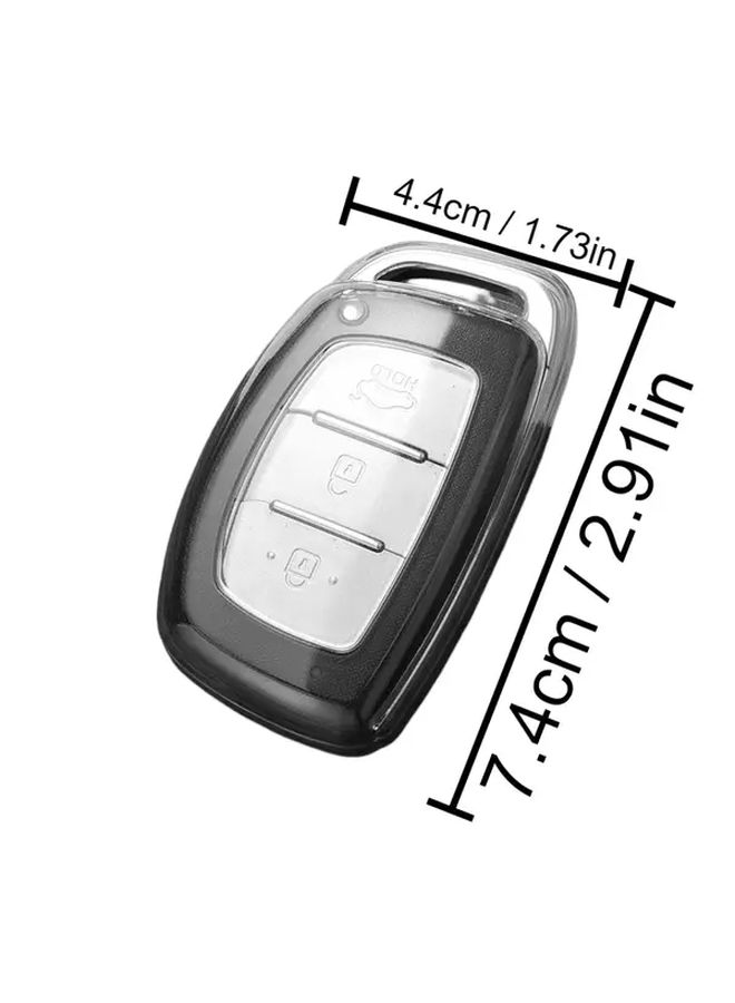 Transparent Black TPU Car Key Case Cover For Multiple Hyundai Models - Image 2