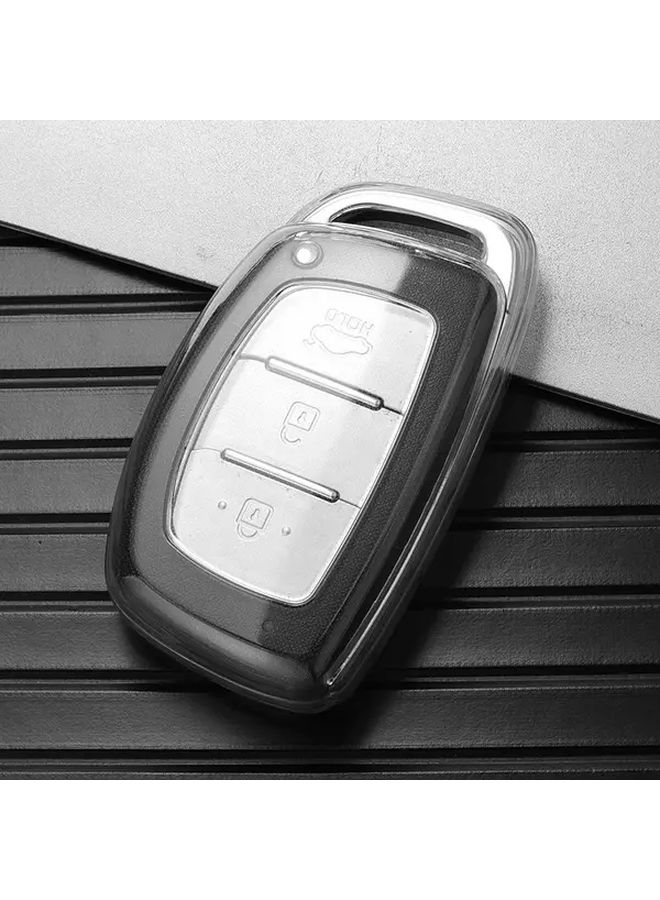Transparent Black TPU Car Key Case Cover For Multiple Hyundai Models - Image 4