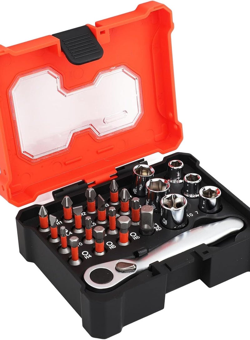 GGOOT 23PCS Screwdriver Bit Set Multifunctional S2 Bit Ratchet Sleeve Combination Bit Set Hardware Tools  - Image 3
