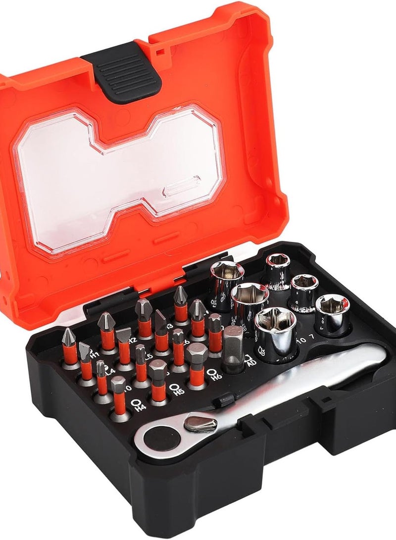 GGOOT 23PCS Screwdriver Bit Set Multifunctional S2 Bit Ratchet Sleeve Combination Bit Set Hardware Tools  - Image 4