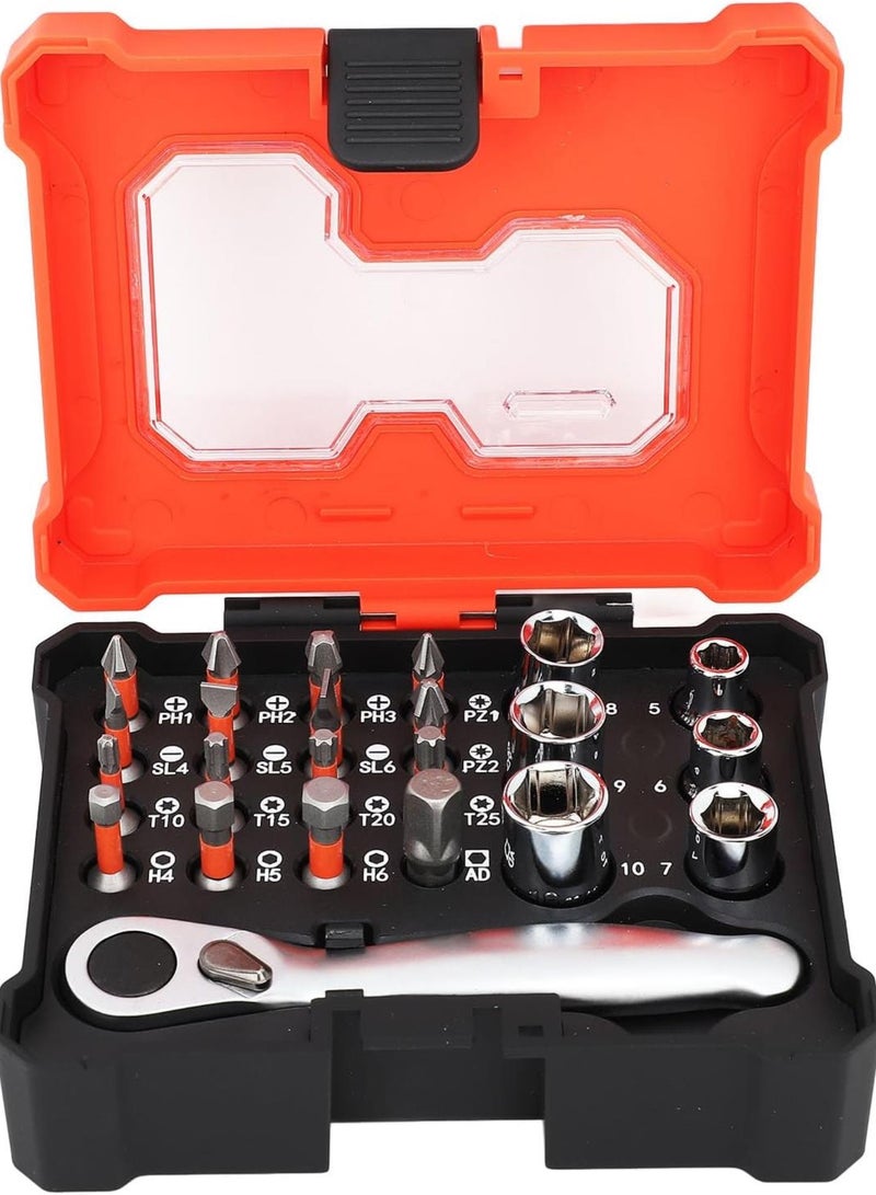 GGOOT 23PCS Screwdriver Bit Set Multifunctional S2 Bit Ratchet Sleeve Combination Bit Set Hardware Tools  - Image 1