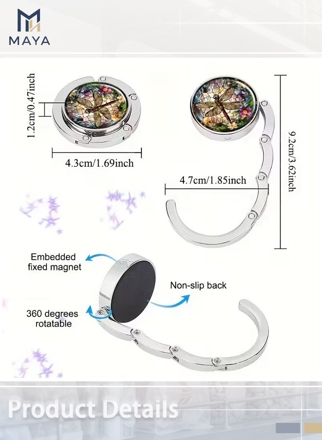 Maya Portable Hanging Hook, 2-Pack, Foldable Metal Bag Hook for Desk, Travel, and Home Organization - Image 5