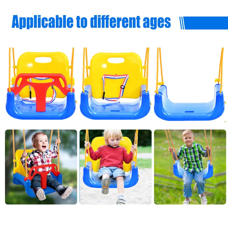 IFOYO 3-in-1 Convertible Kids Swing Seat with Detachable High-Back Support, Secure Indoor Outdoor Playground Swing for Kids - Image 4