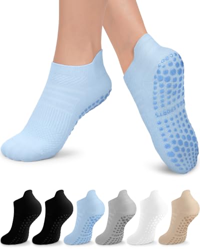 Aoliks Pilates Grip Yoga Socks for Women,Non Slip Athletic Socks for Barre, Ballet, Dance, Barefoot Workout - Image 1