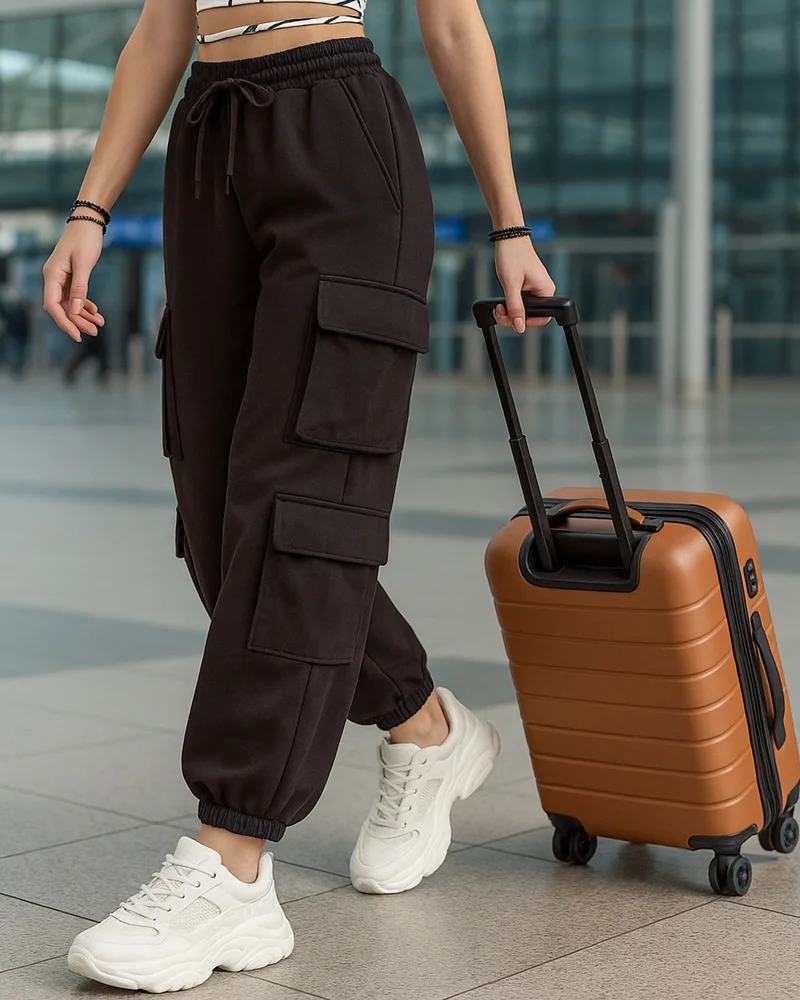 بيواكوف Women's Brown Super Loose Fit Brushed Joggers