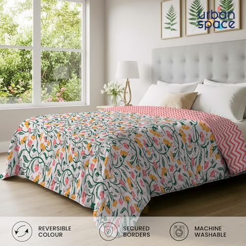 Urban Space Blanket for Double Bed, 120 GSM Microfiber 3 Layered Quilted Dohar, Soft Lightweight Reversible Printed AC Blanket Double Bed for All Season (Kashmir, 220 x 240 cm, Double Size) - Image 5