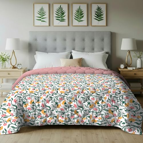 Urban Space Blanket for Double Bed, 120 GSM Microfiber 3 Layered Quilted Dohar, Soft Lightweight Reversible Printed AC Blanket Double Bed for All Season (Kashmir, 220 x 240 cm, Double Size) - Image 1