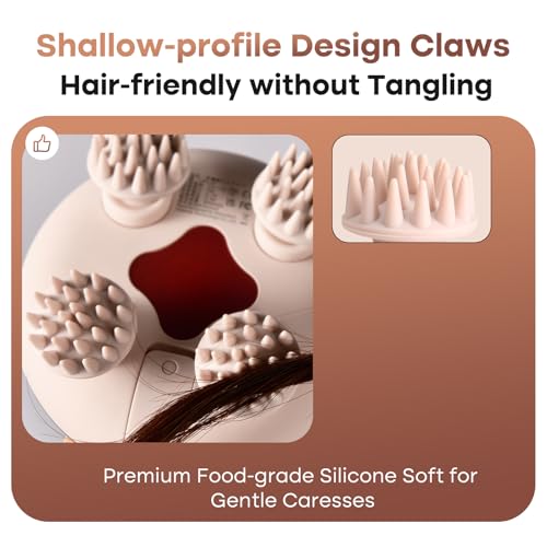 arboleaf Scalp Massager Kneading Head Massager Scalp Stress Relax Portable Rechargeable Hair Massager Shower Massage Waterproof Cat Massager Scratcher,Gift for Mom Dad - Image 5